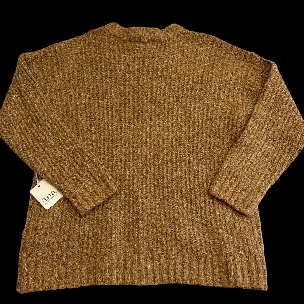 ANA A New Approach Womens Brown Sugar Marl‎ Ribbed Knit New Oversized L Sweater